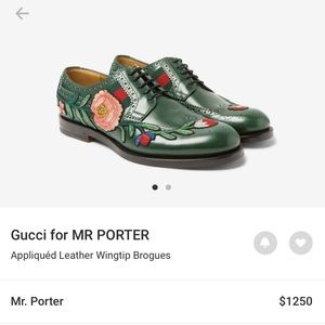 “mr porter” ( limited addition ) green Gucci shoe